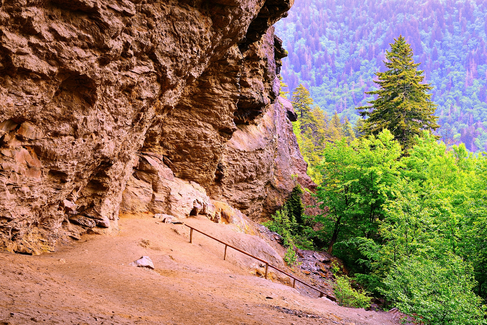Alum Cave in the Great Smoky Mountains National Forest.