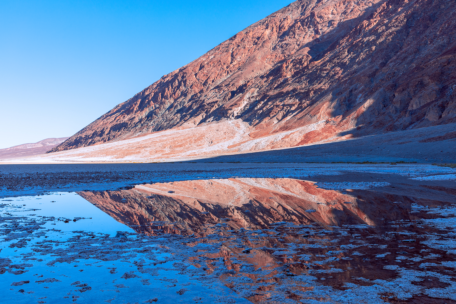 View Of The Basins Salt Flats, Badwater Basin, Death Valley, Iny