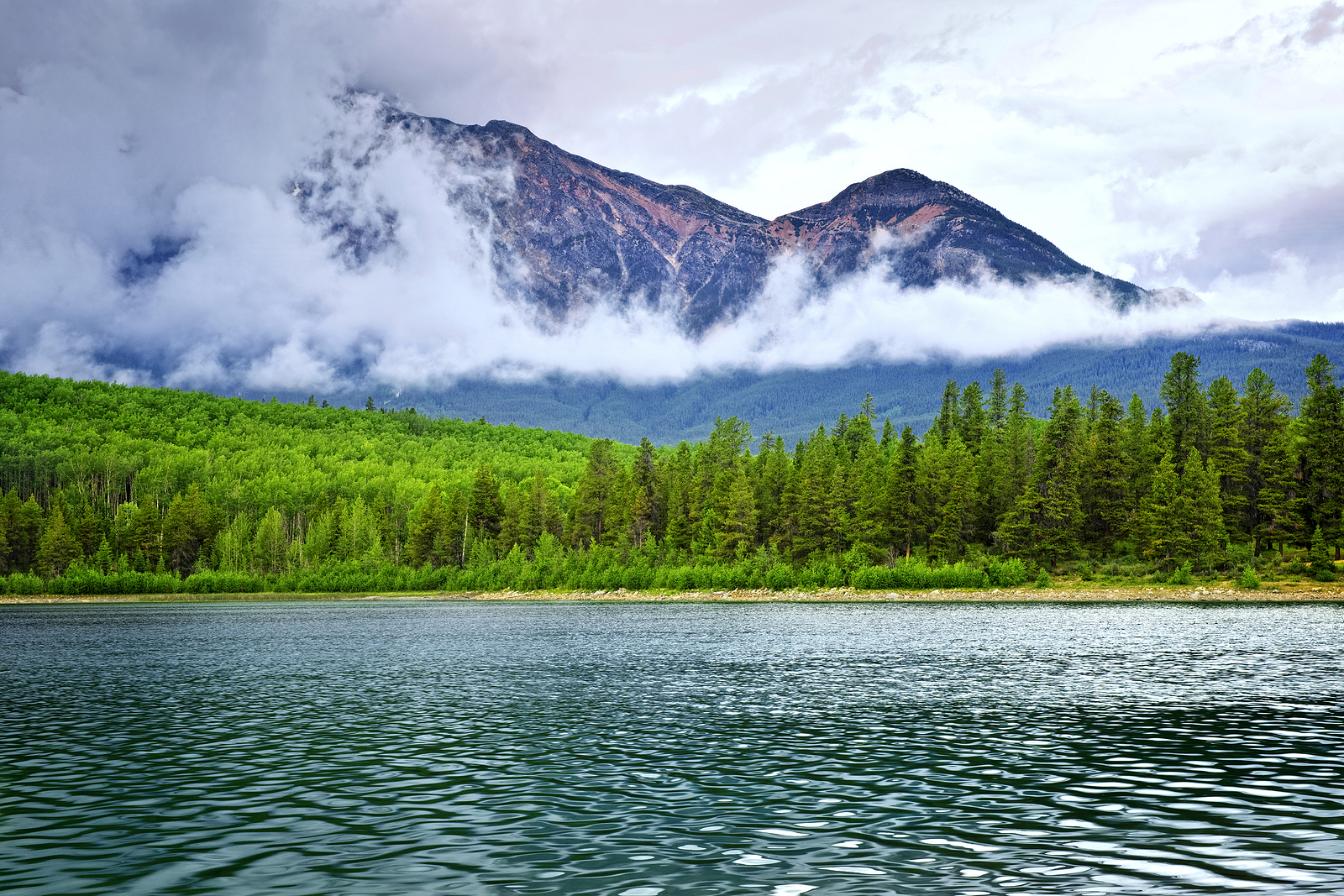 Patricia Lake and Pyramid Mountain in Jasper National Park, Canada