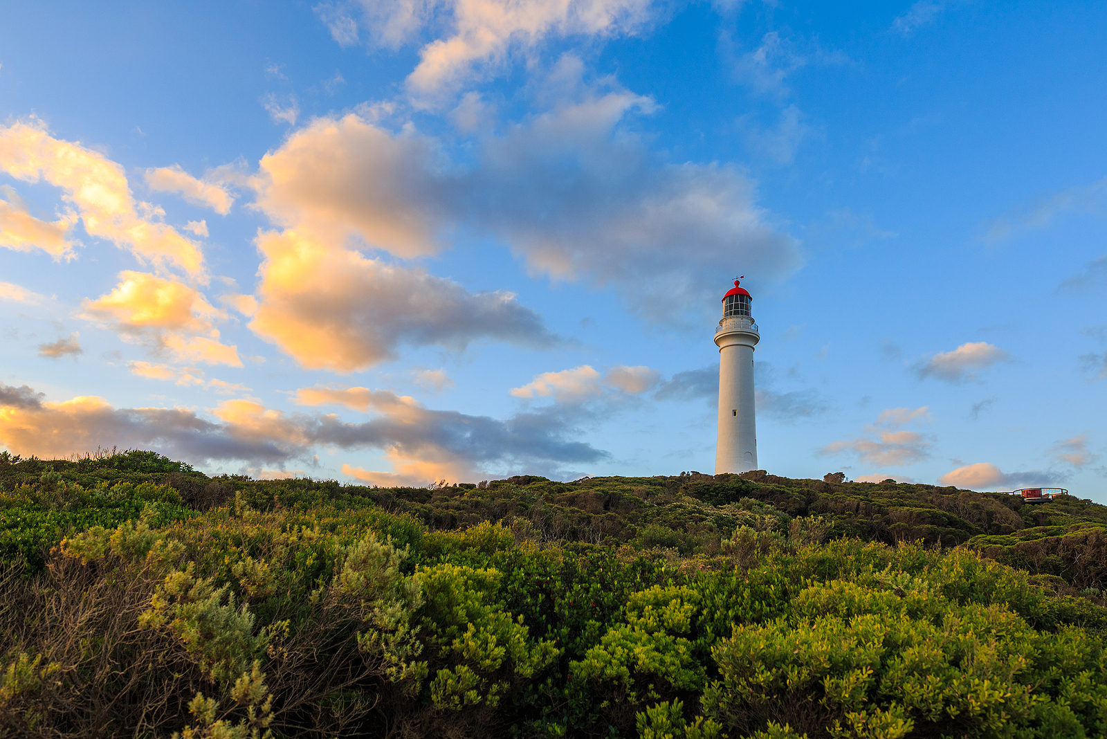 Split Point Lighthouse Under Sunset Sky In Summer. Split Point L