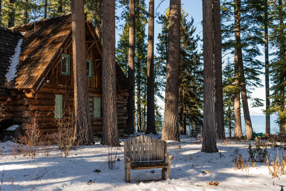 Chair,At,Tallac,Historic,Site,In,Winter,,Lake,Tahoe,,California,