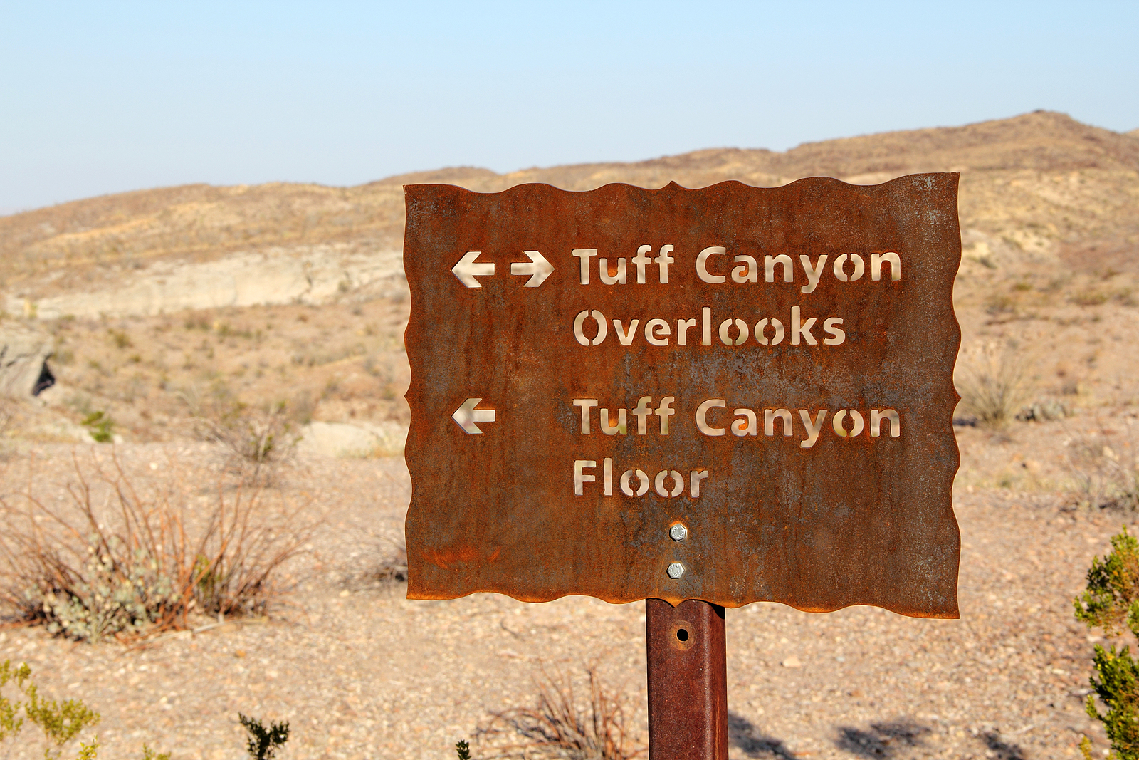 Tuff Canyon Overlooks Sign, Big Bend National Park, Texas