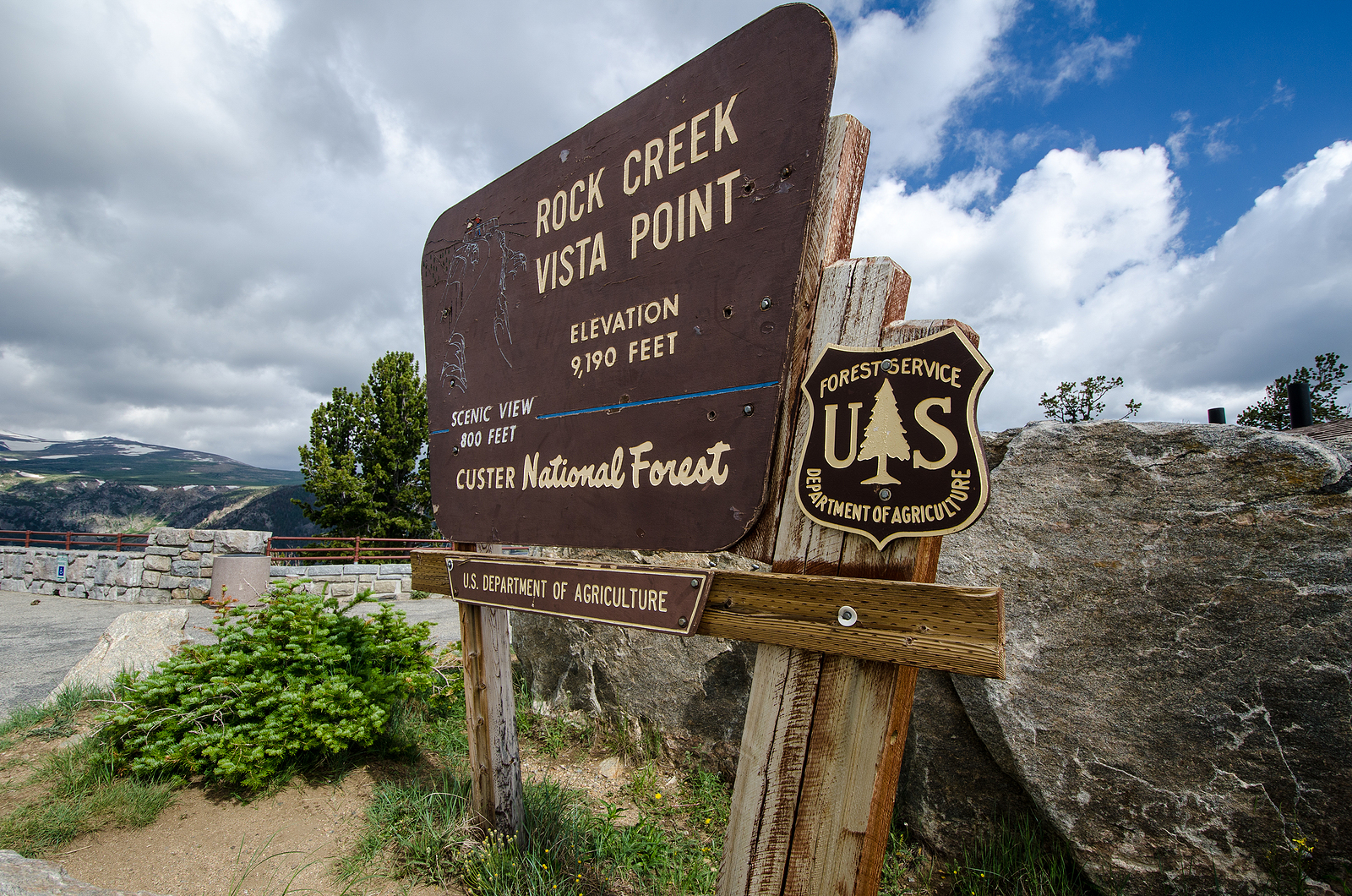 July 6 2018 - Red Lodge, Mt: Rock Creek Vista Point Sign In Cust